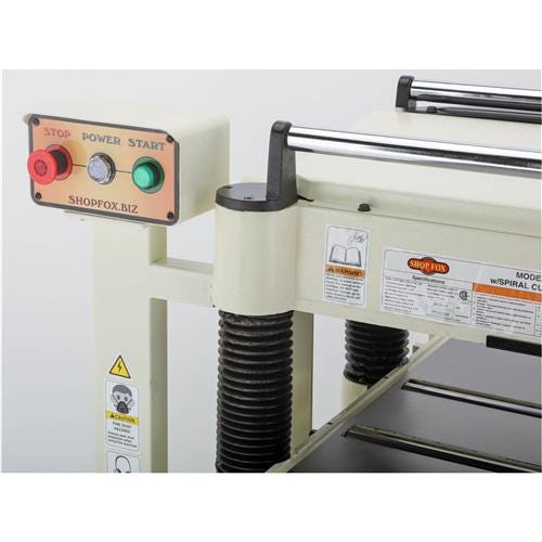 Shop Fox W1754H 20-Inch Planer with Built in Mobile Base and Helical Cutterhead