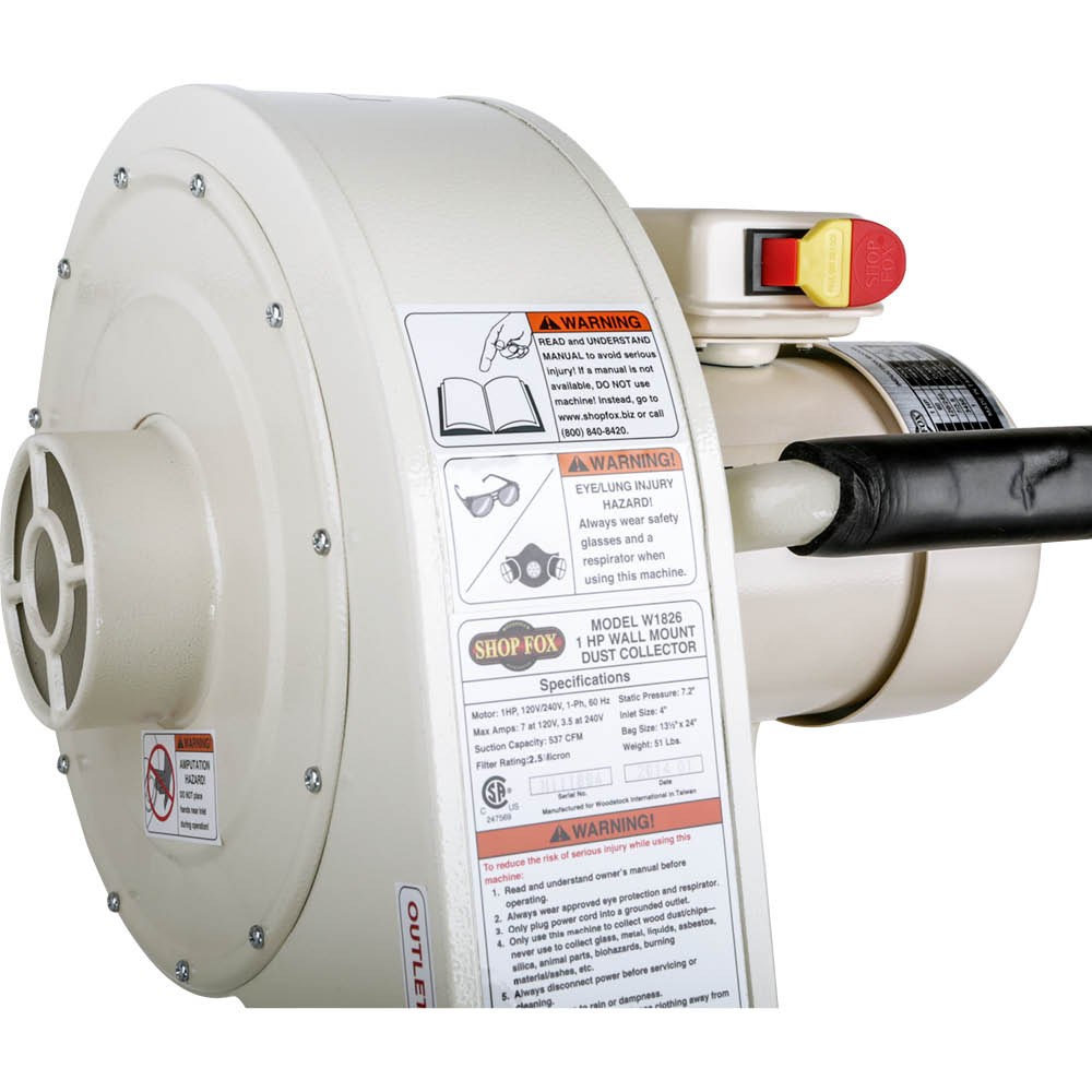 Shop Fox W1826 Wall Dust Collector