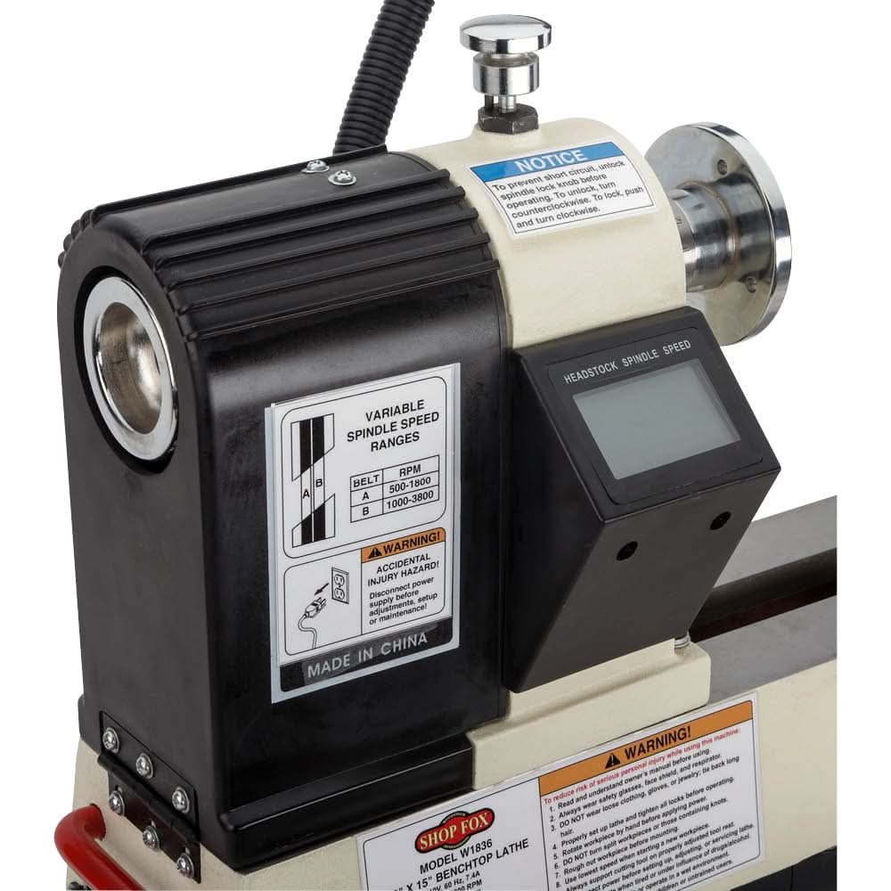 Shop Fox W1836 12-Inch x 15-Inch Benchtop Wood Lathe