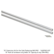 Woodpeckers 76-in. Rail Extension Kit for Slab Flattening Mill Pro, two 76-in. aluminum V-rails with connector hardware
