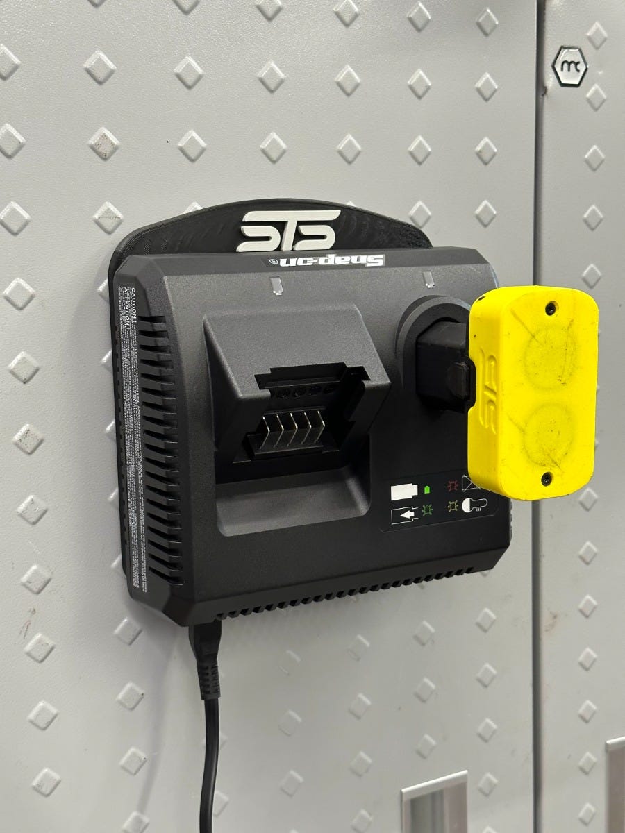 STS Auto Design SN18144 Snap-on Style 18V/14.4V Battery Charger Magnetic Holder