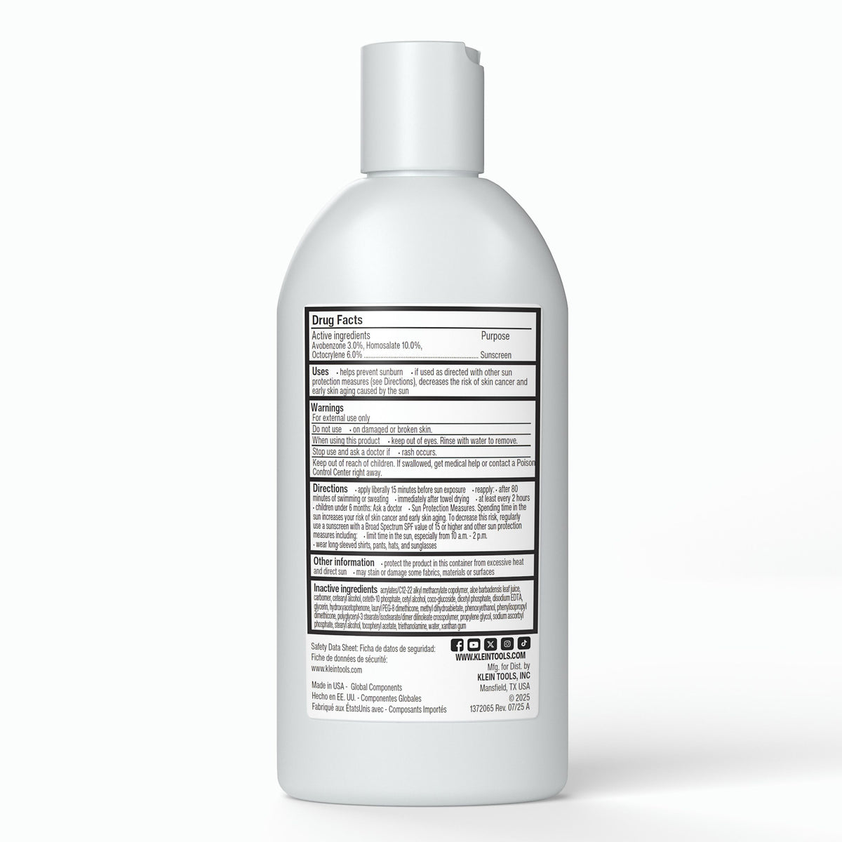 Klein SPF50LOT8 sunscreen lotion alternate view