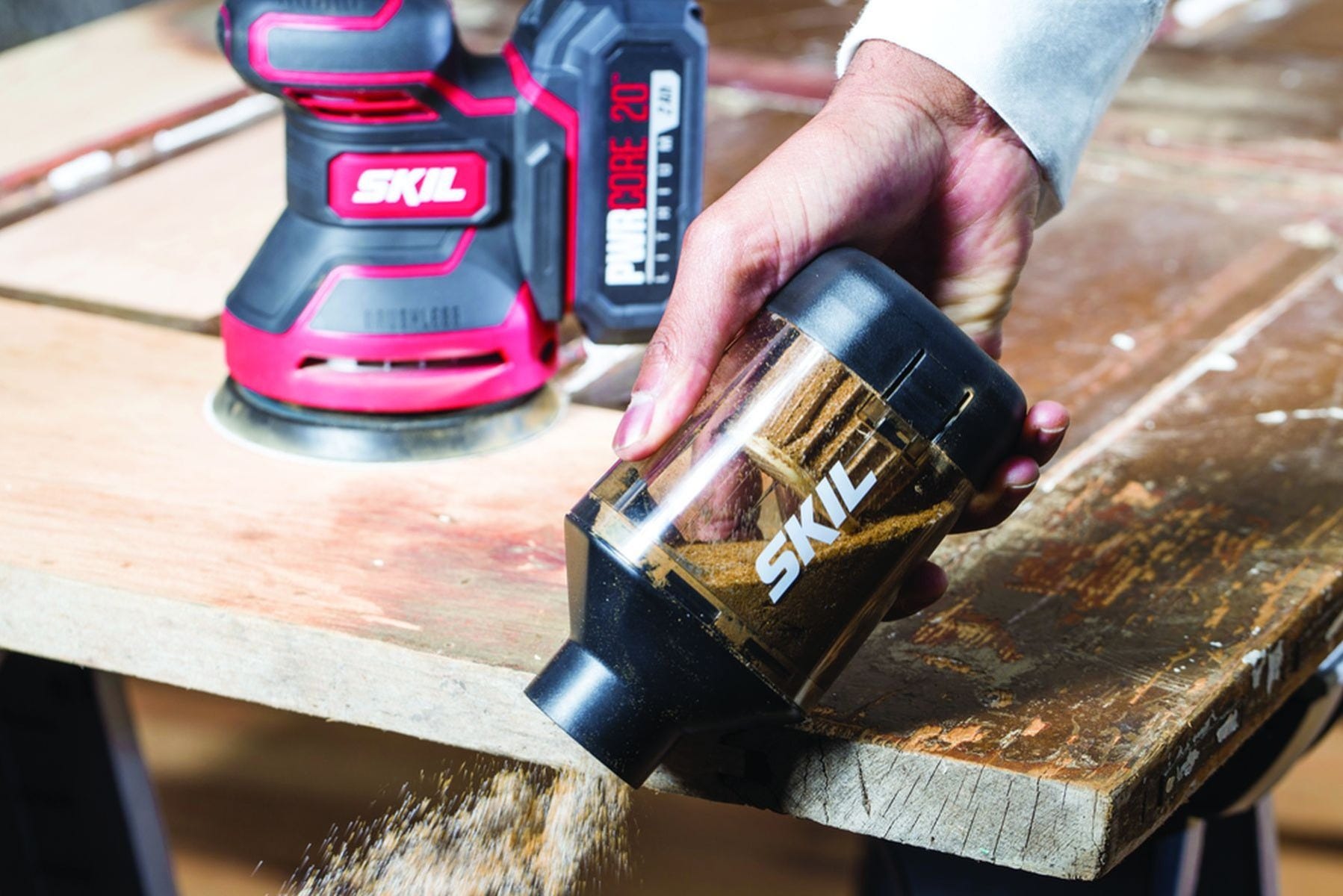 SKIL SR660302 PWRCore 20 Brushless 20V Random Orbital Sander with Battery and PWR JUMP Charger