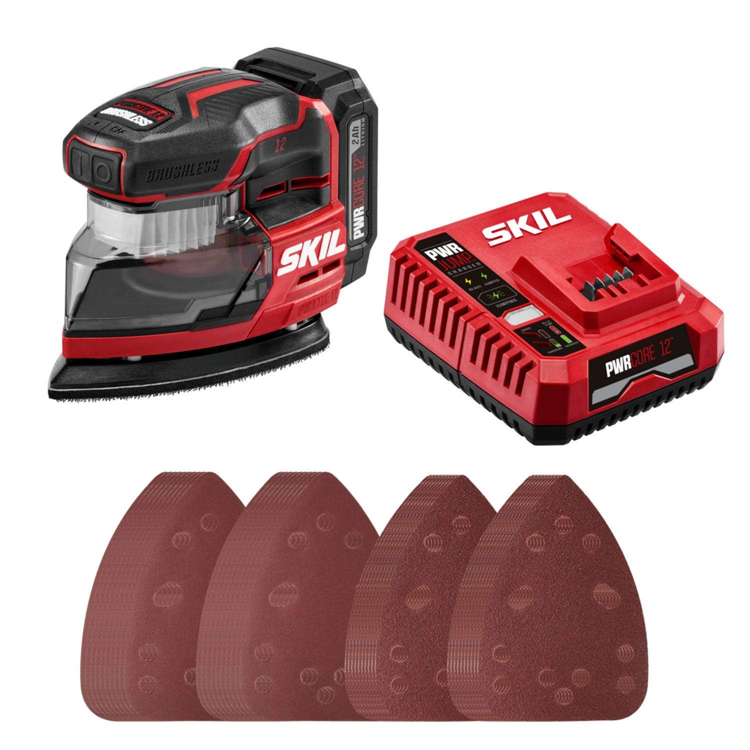 SKIL SR6608A-10 PWR CORE 12 Brushless 12V Compact Detail Sander Kit