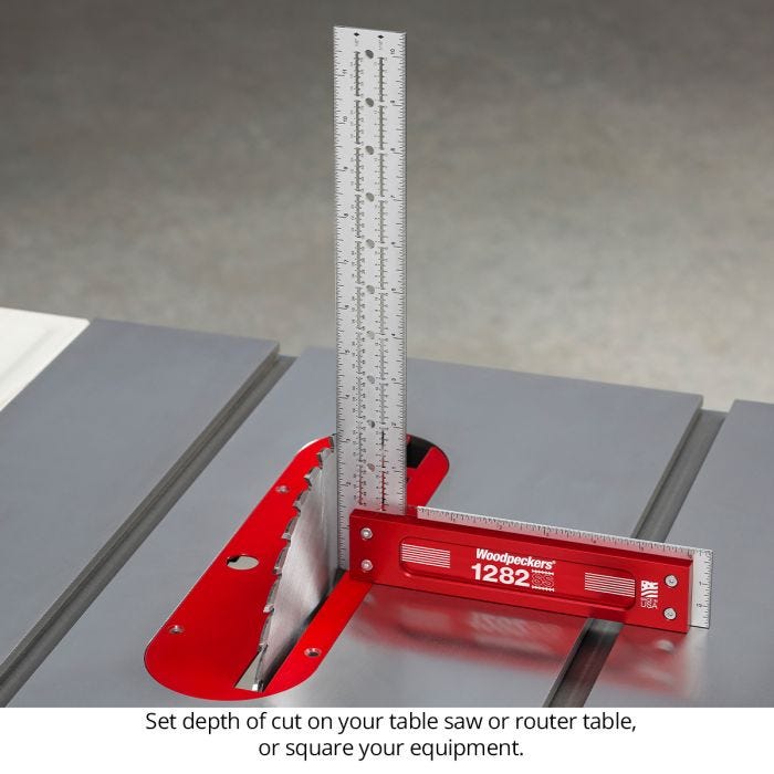 Woodpeckers SSSQ-06-24 Stainless Steel Square, 6 in. w/ Rack-It