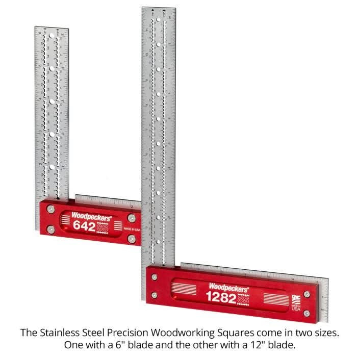 Woodpeckers SSSQ-150-24 Stainless Steel Square, 150mm w/ Rack-It