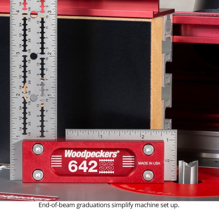 Woodpeckers SSSQ-MSET-24 2-Piece Stainless Steel Square Set, Metric w/ Rack-It