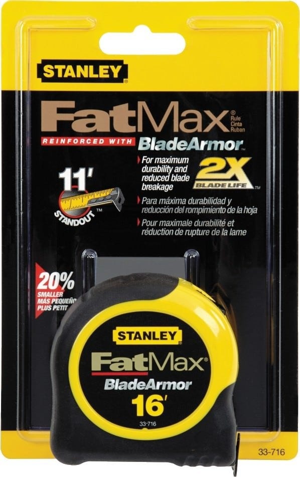 Stanley 33-716 16 x 1-1/4" FatMaxTape Rules Reinforced With Blade ArmorCoating