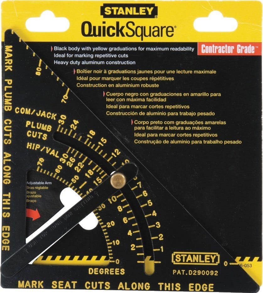 Stanley 46-053 Premium Adjustable Quick SquareLayout Tool