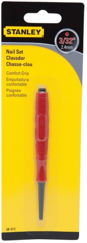 Stanley 58-913 3/32" Tip Red Cushion Grip Nail Set