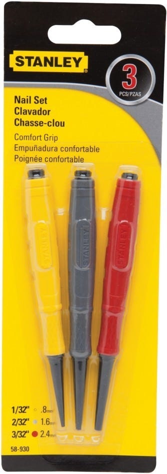 Stanley 58-930 3-Piece Cushion Grip Nail Set