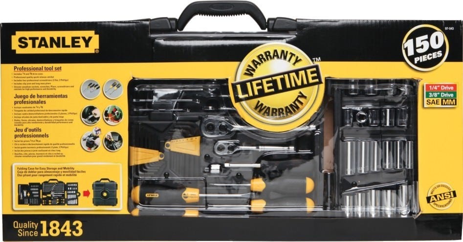 Stanley 97-543 150-Piece Mechanic Tool Set