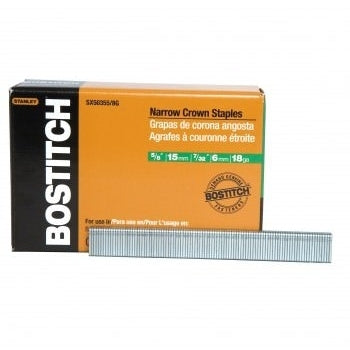 Stanley Bostitch SX50355/8G 5,000-Qty. 5/8" Leg 18-Gauge 7/32" Narrow Crown Finish Staples