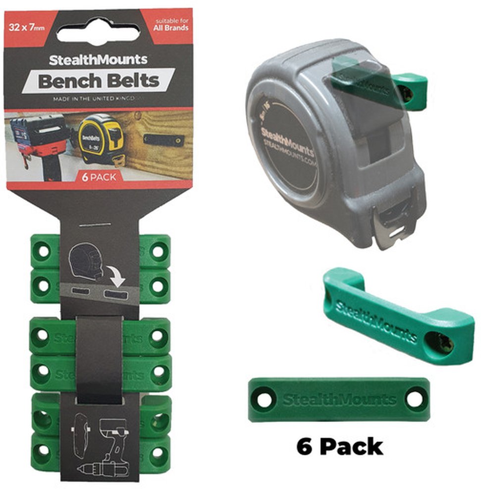 StealthMounts Bench Belts Green, 6-Pack