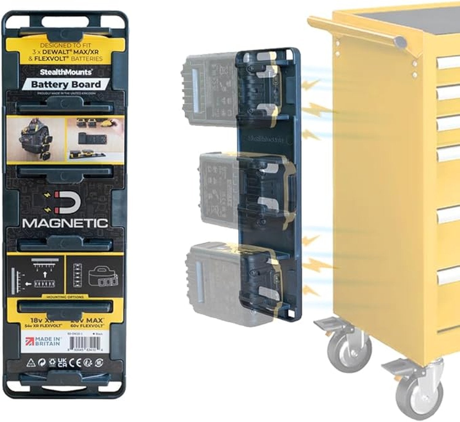 StealthMounts Magnetic Battery Holder for Dewalt 20/60V Batteries