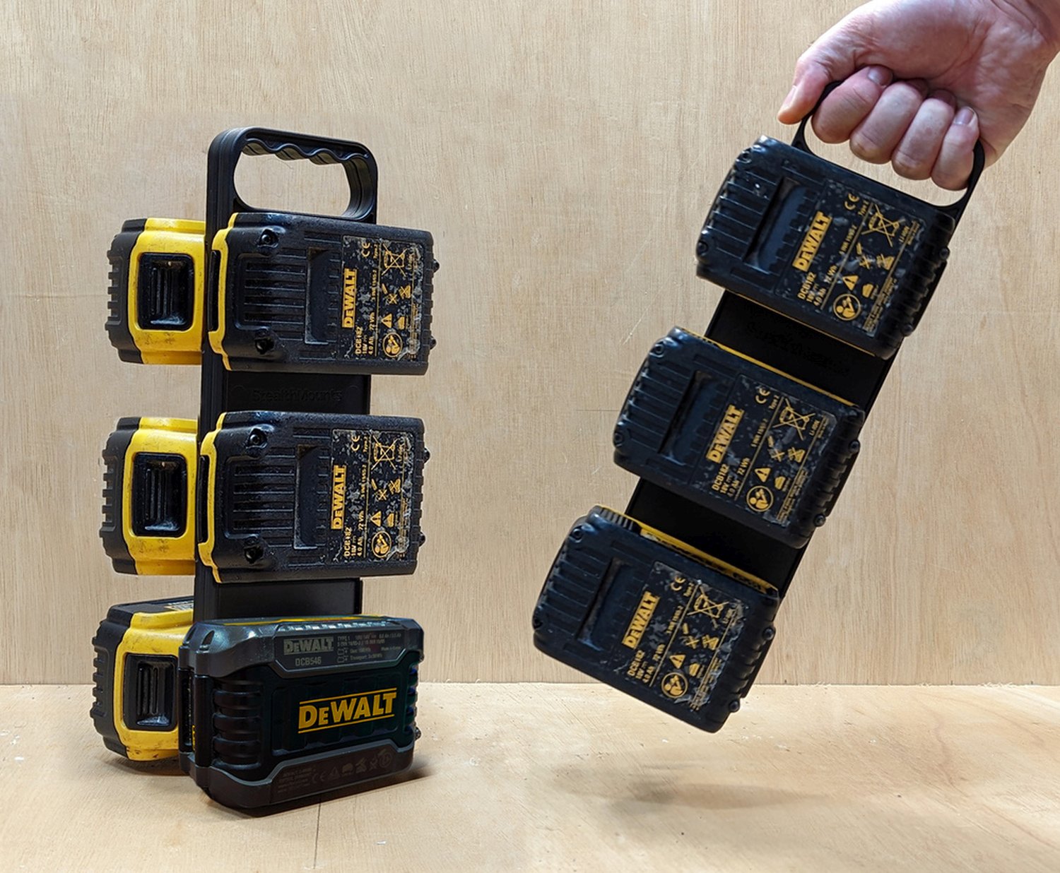 StealthMounts Battery Holder with Handle For DeWalt Batteries