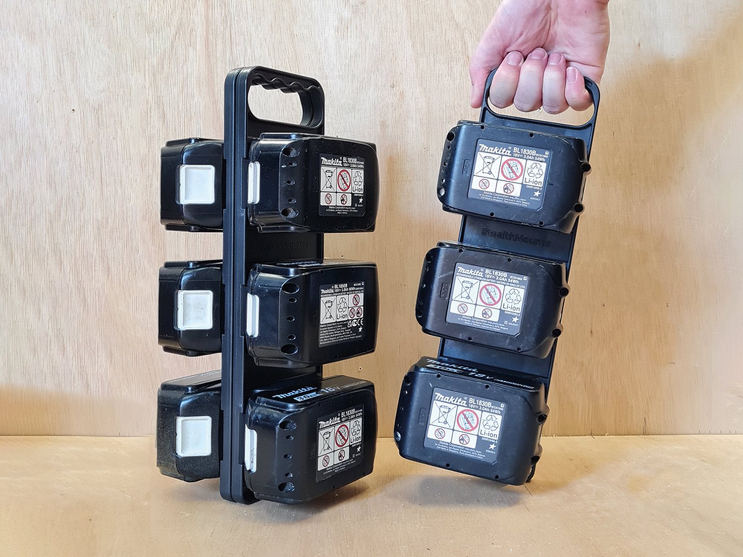 StealthMounts Battery Holder with Handle Makita 18V LXT Batteries