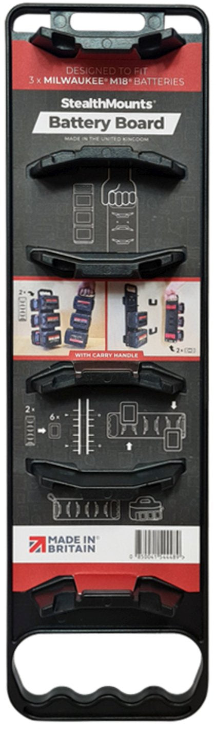 StealthMounts Battery Holder with Handle for Milwaukee M18 Batteries