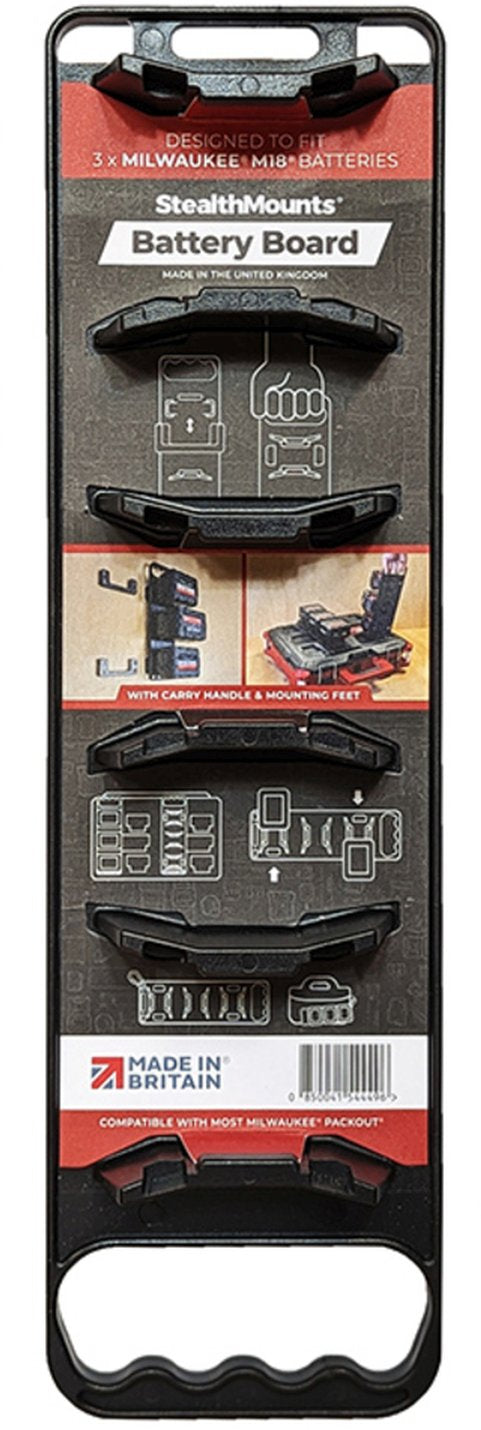 StealthMounts Battery Holder with Handle and Feet for Milwaukee M18