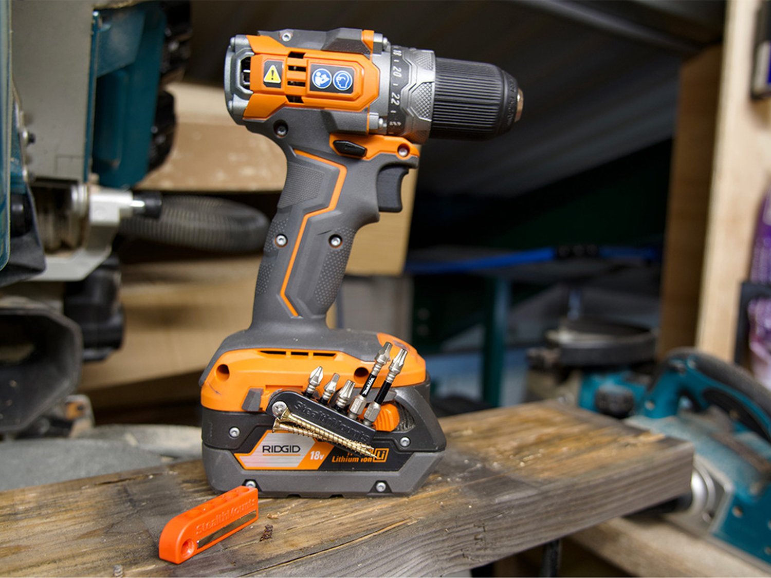 StealthMounts Magnetic Bit Holder for AEG & Ridgid 18V Tools, 2-Pack