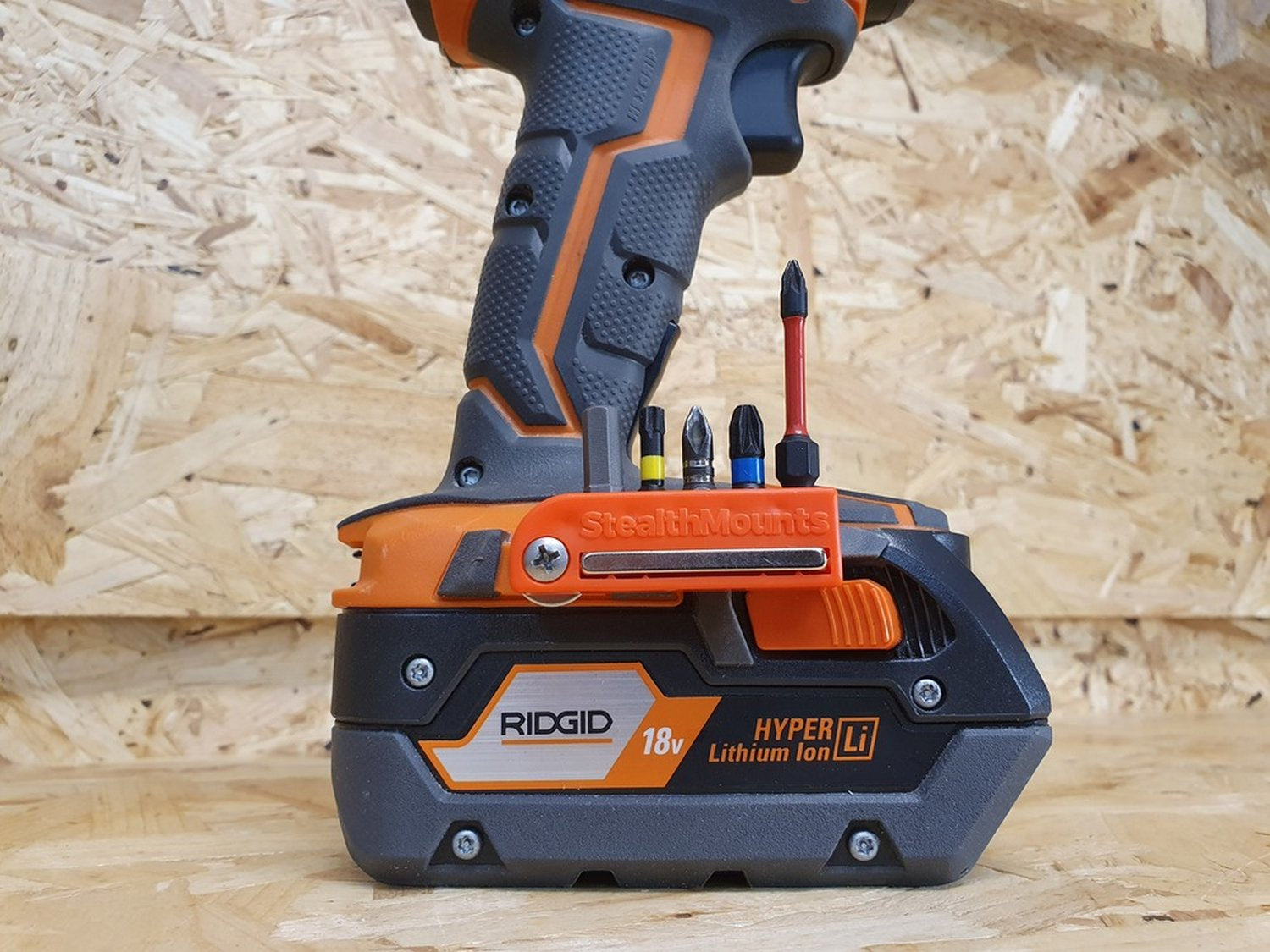 StealthMounts Magnetic Bit Holder for AEG & Ridgid 18V Tools, 2-Pack