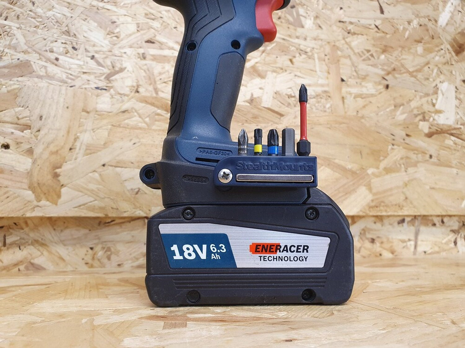 StealthMounts Magnetic Bit Holder for Bosch ProCore & Professional Tools Blue, 2-Pack