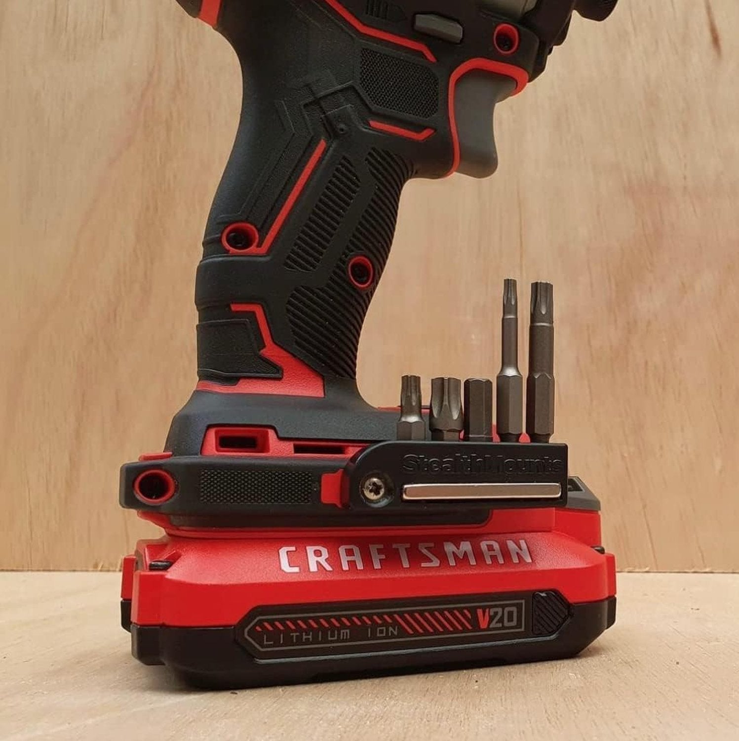 StealthMounts Magnetic Bit Holder for Craftsman Tools Red, 2-Pack