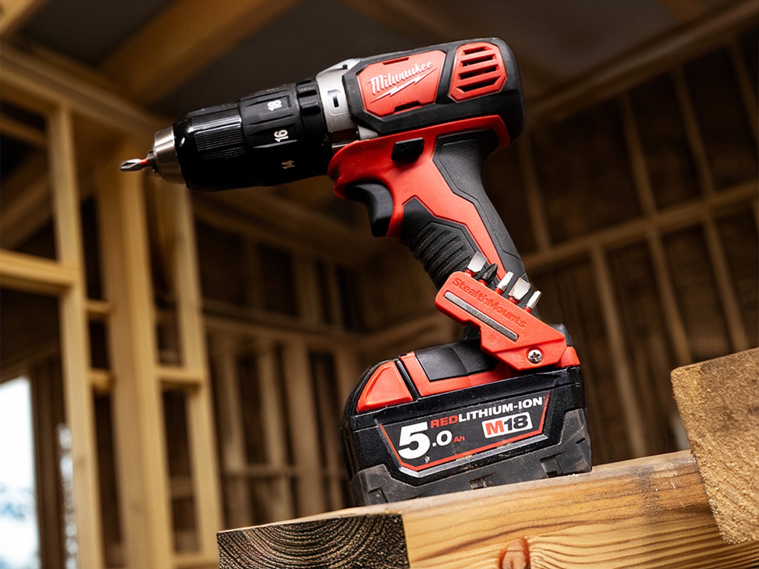 StealthMounts 45° Magnetic Bit Holder for Milwaukee M18 Tools, 2-Pack