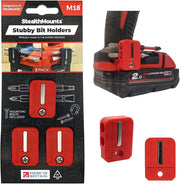 StealthMounts Stubby Magnetic Bit Holder for Milwaukee M18 Tools, 3-Pack