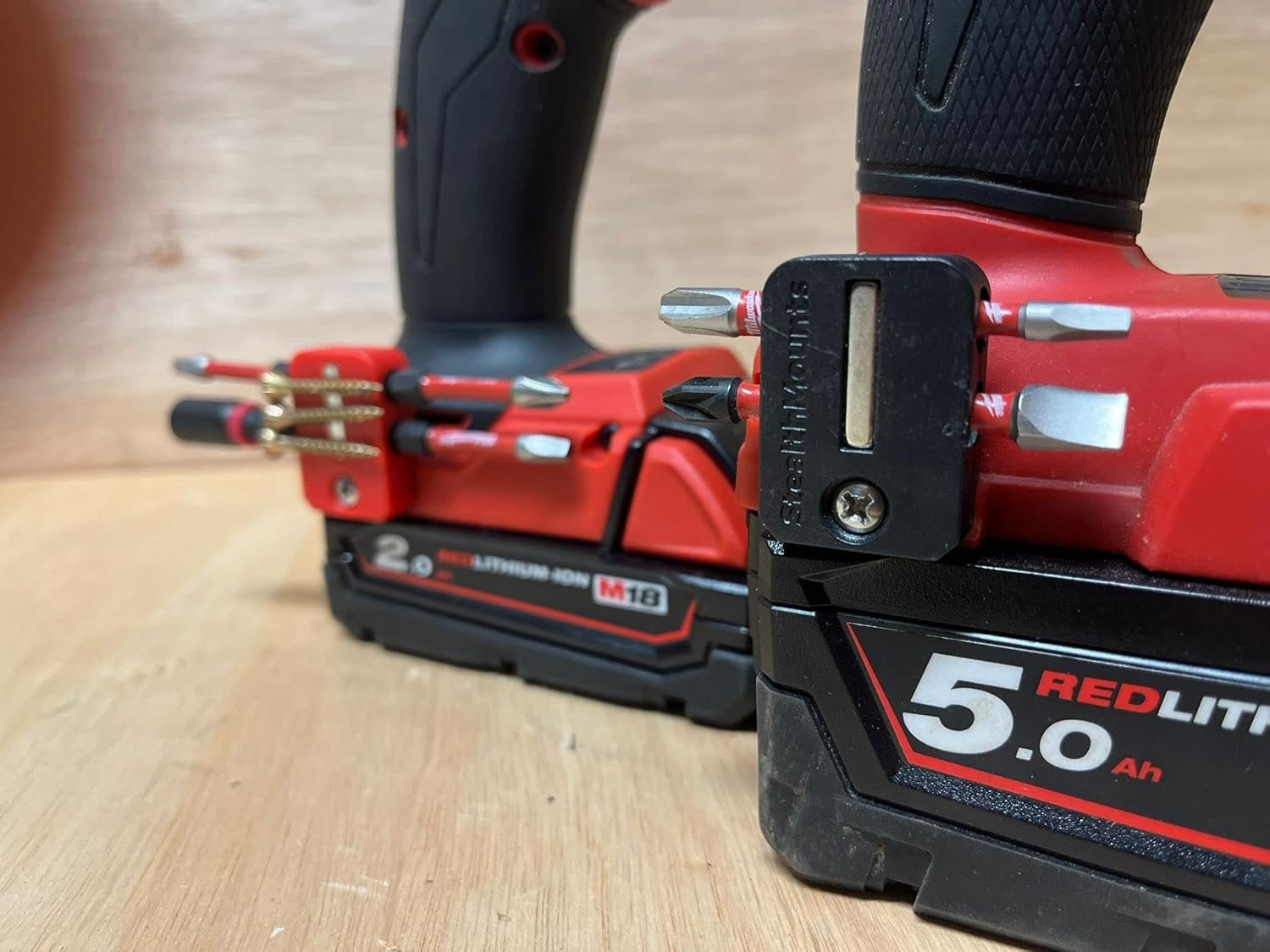 StealthMounts Stubby Magnetic Bit Holder for Milwaukee M18 Tools, 3-Pack