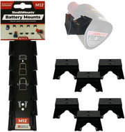 StealthMounts Battery Mounts for Milwaukee M12 Black, 6-Pack