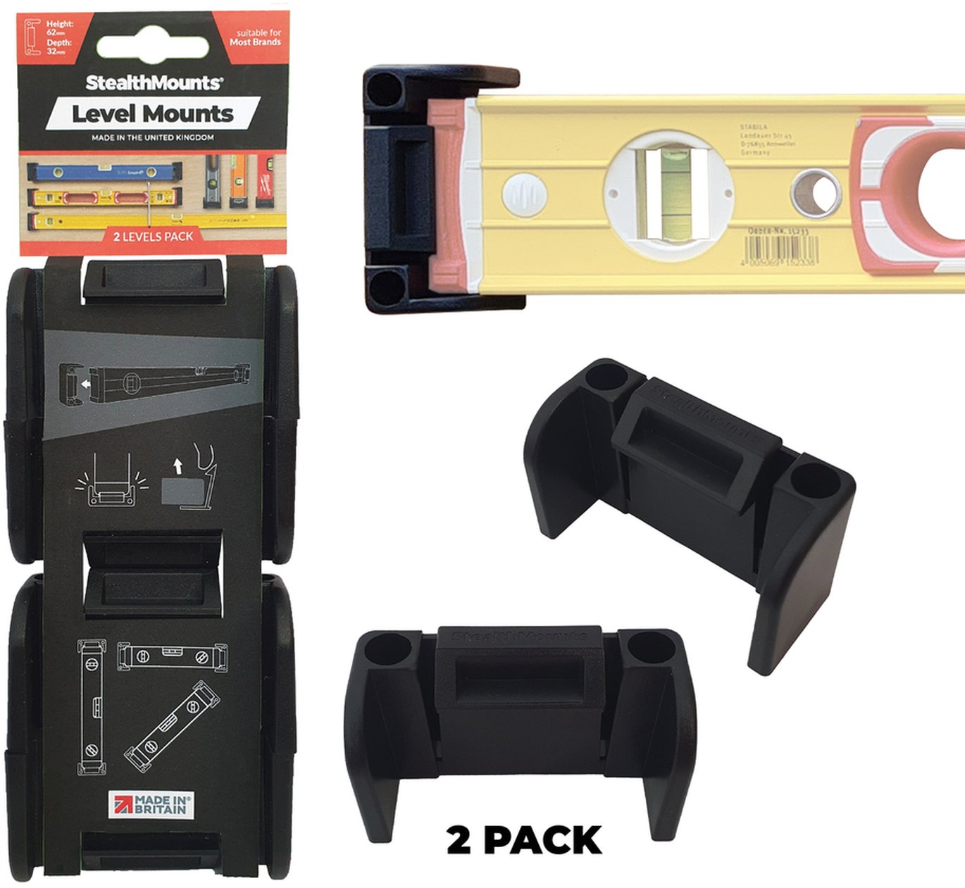 StealthMounts Level Mounts, 2-Pack