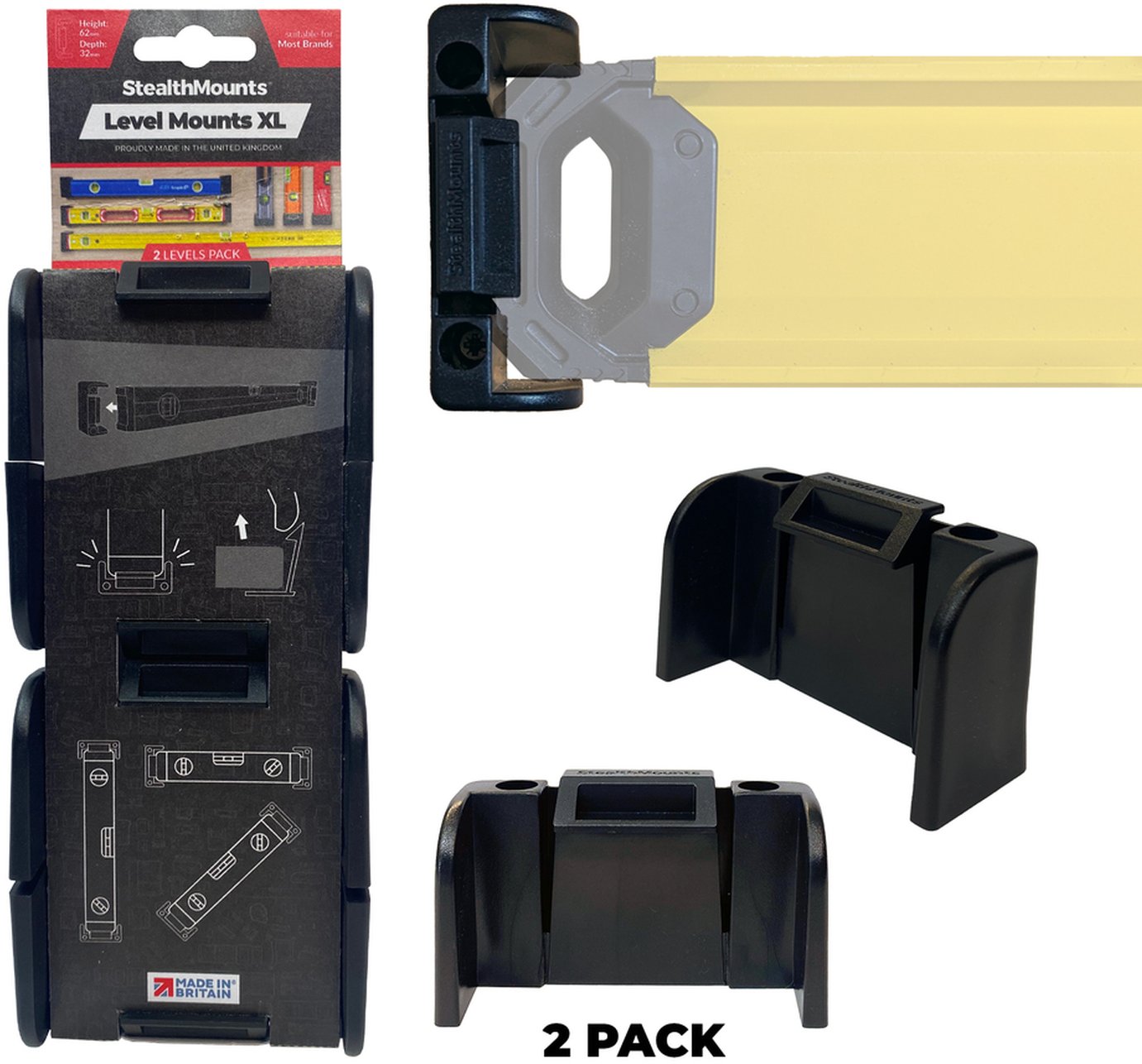 StealthMounts Level Mounts XL, 2-Pack