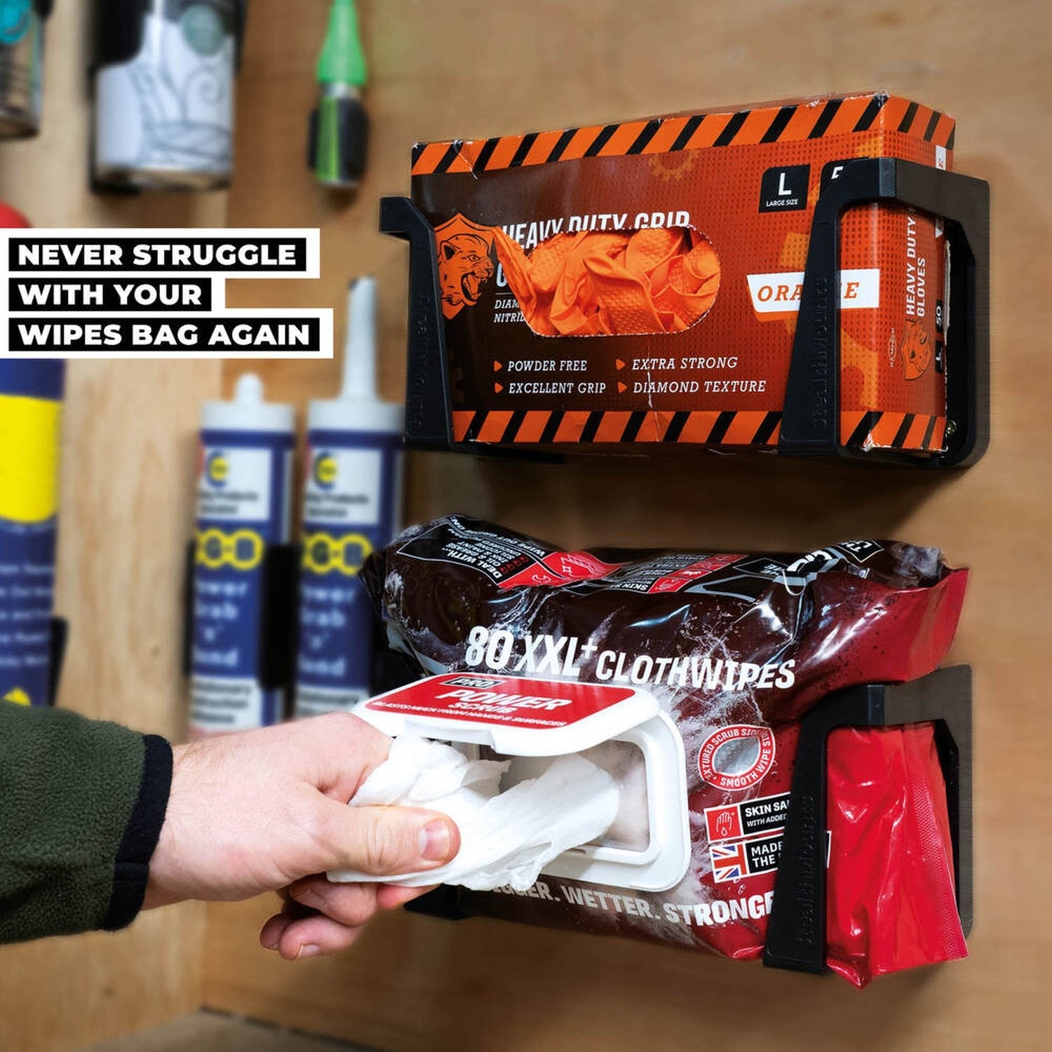 StealthMounts Wipe Holder Black, 2-Pack