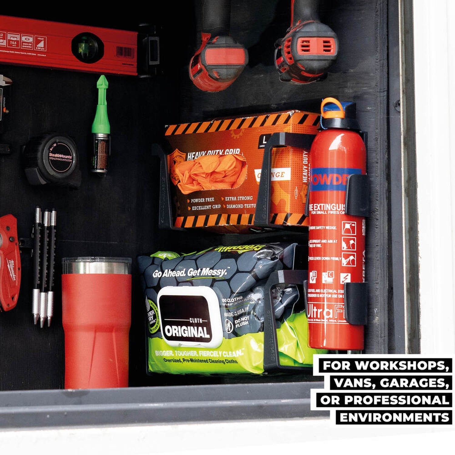 StealthMounts Wipe Holder Black, 2-Pack