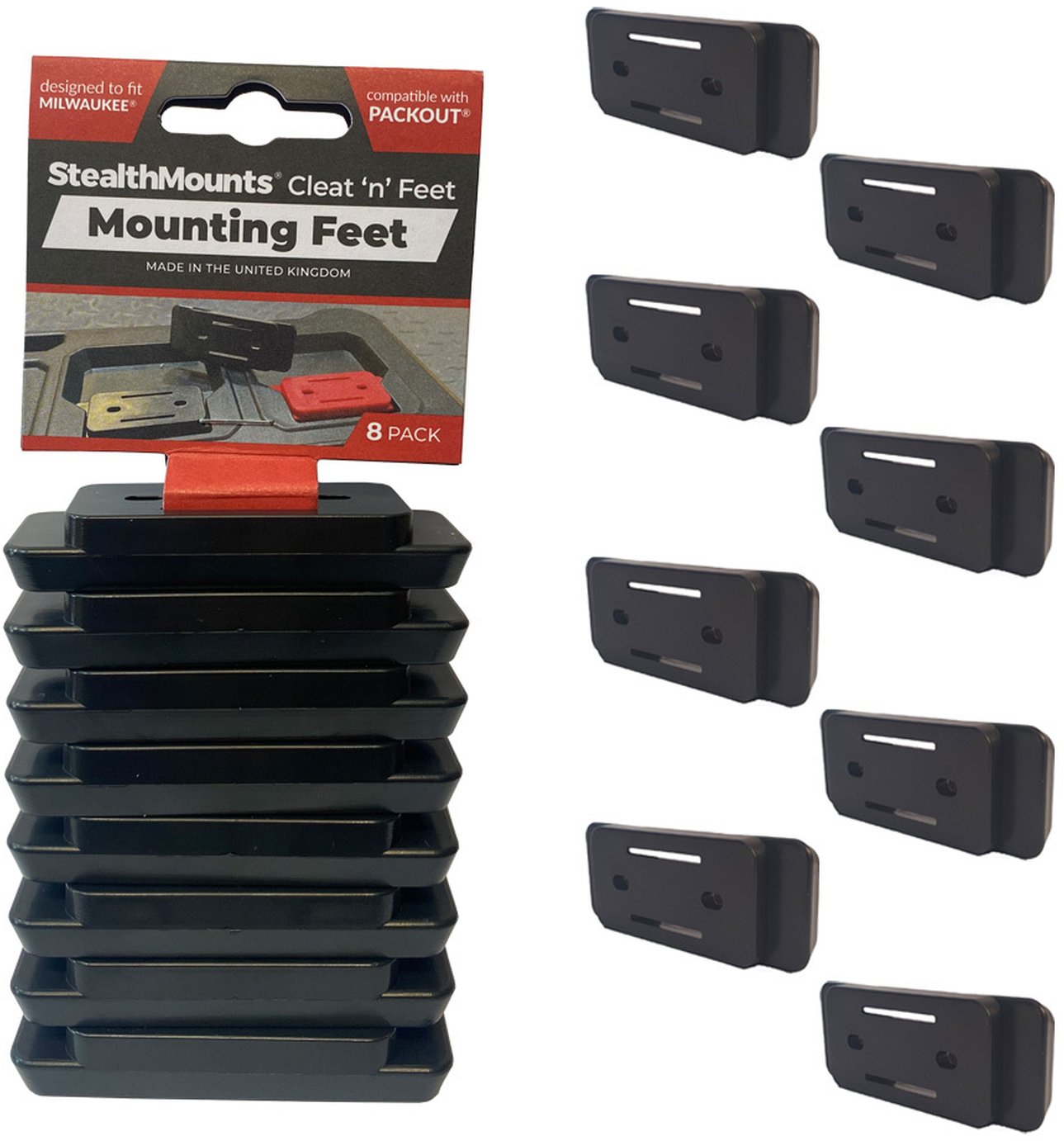StealthMounts Cleat 'n' Feet Mounting Feet, 8-Pack