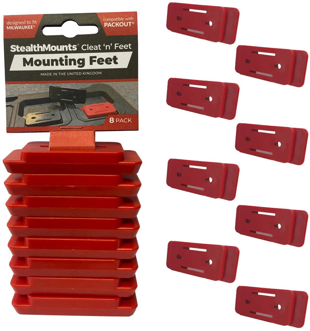 StealthMounts Cleat 'n' Feet Mounting Feet, 8-Pack