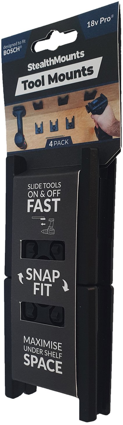 StealthMounts Tool Mounts for Bosch 18V Black, 4-Pack