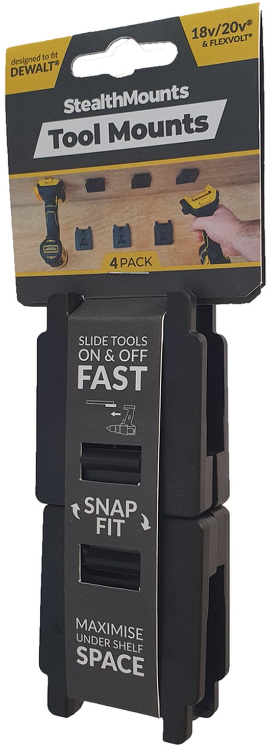 StealthMounts Tool Mounts for DeWALT 18V/20V & Flexvolt, 4-Pack