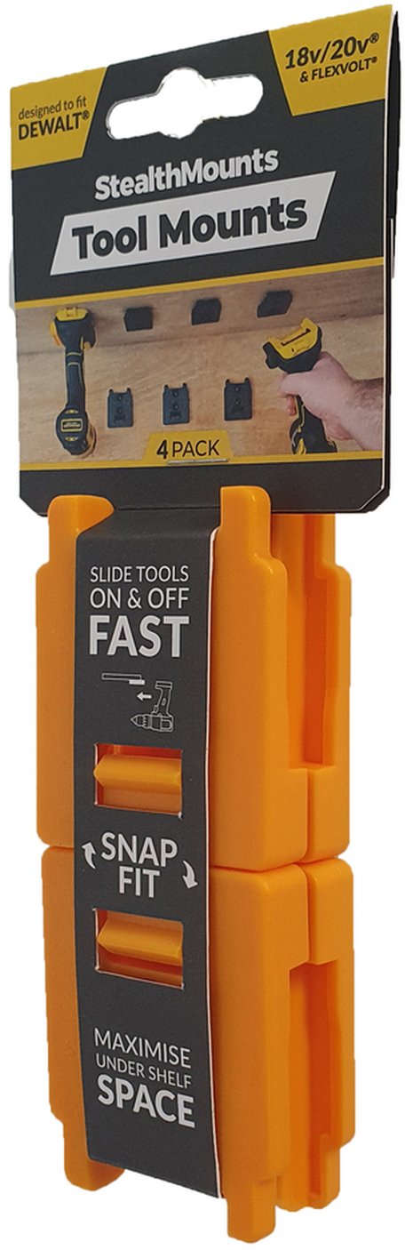 StealthMounts Tool Mounts for DeWALT 18V/20V & Flexvolt, 4-Pack