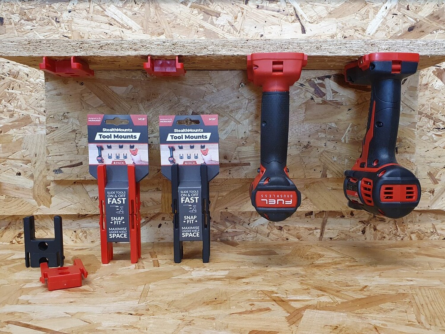 StealthMounts Tool Mounts for Milwaukee M18, 4-Pack