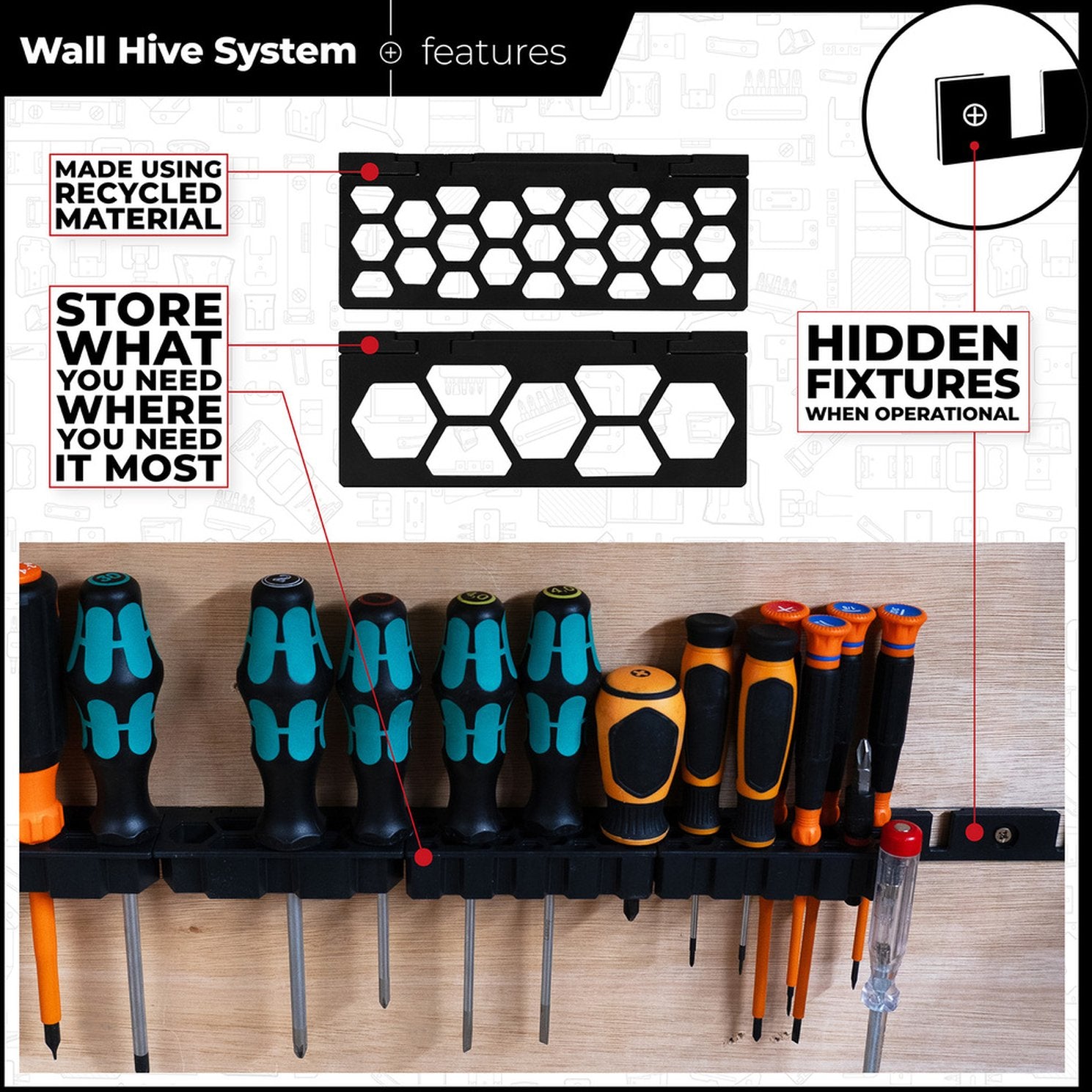 StealthMounts Wall Hive System Rack , 4-Pack