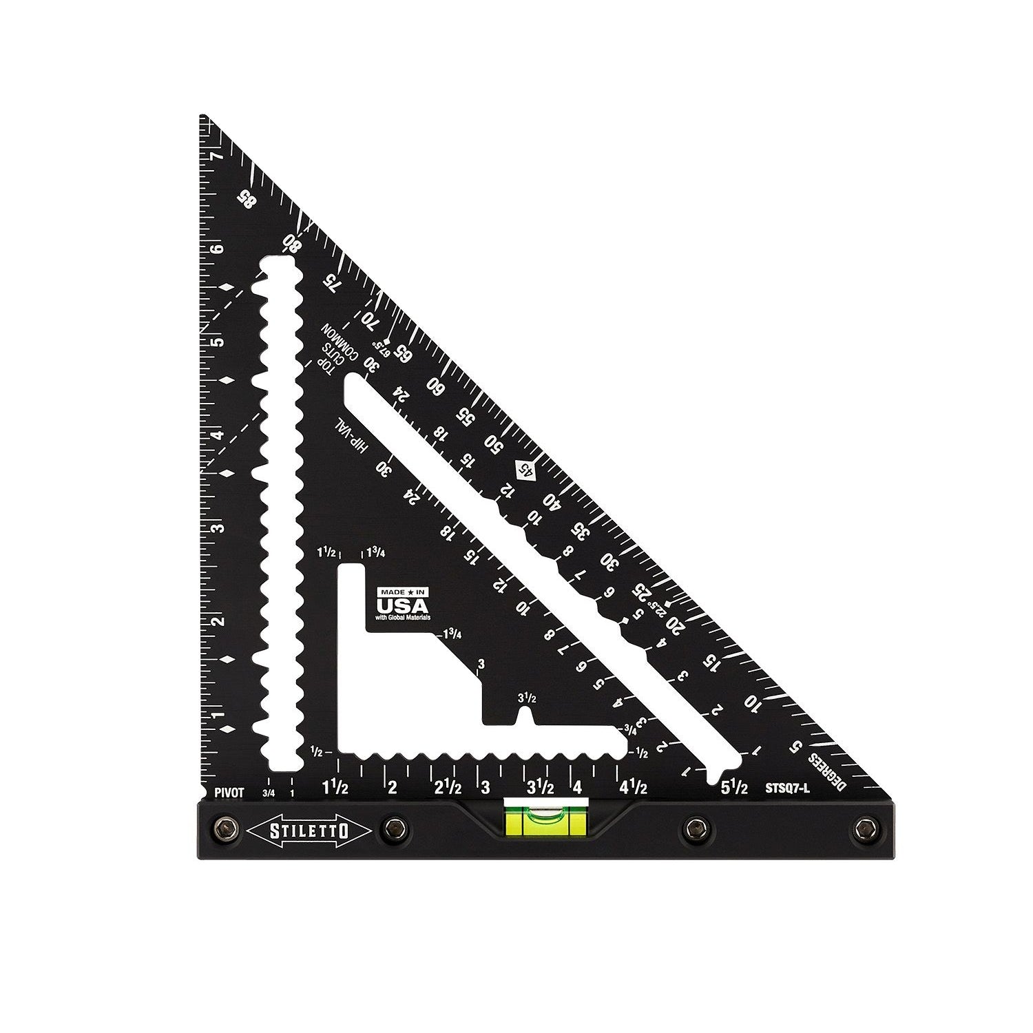 Stiletto STSQ7-L 7 in. Carpenter Square with Level