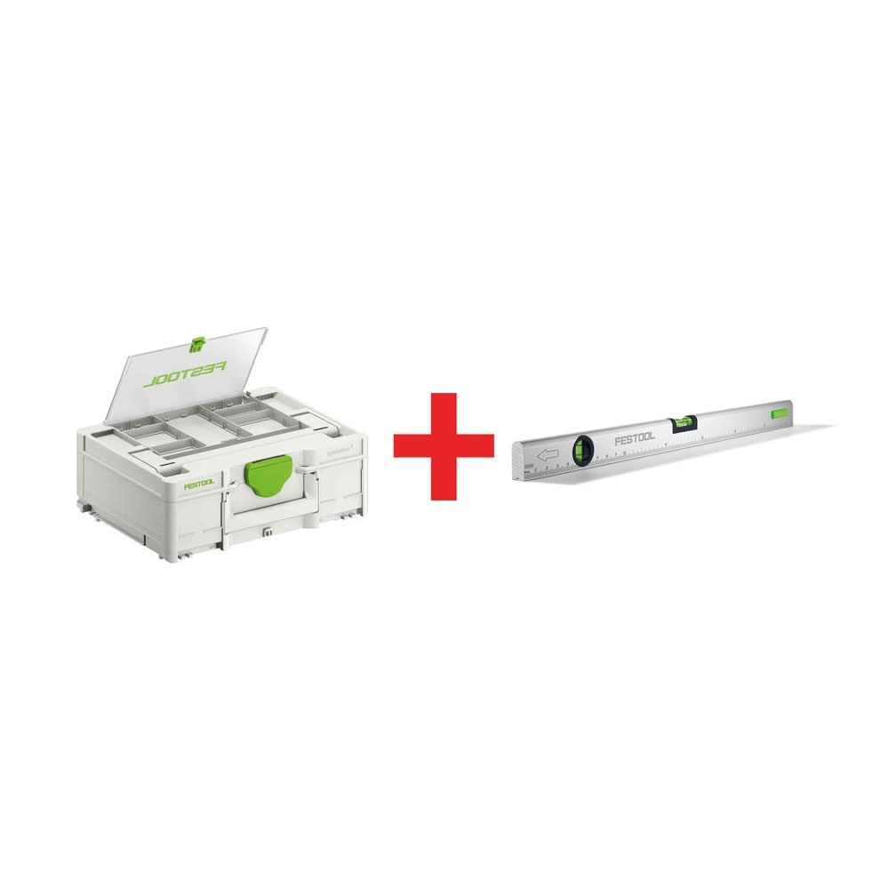 Festool Attic Lid Systainer SYS3 DF M 137 with LEYSYS-FT1 Spirit Level