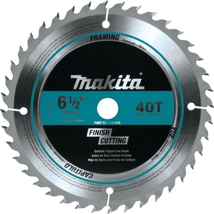 Makita XSS02Z 18V LXT Cordless 6-1/2" Circular Saw, Tool Only with 6-1/2 in. Framing and Fine Crosscutting Blades