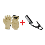 Makita 100% Genuine Leather Cow Driver Gloves, XL with Glove Holder Clip