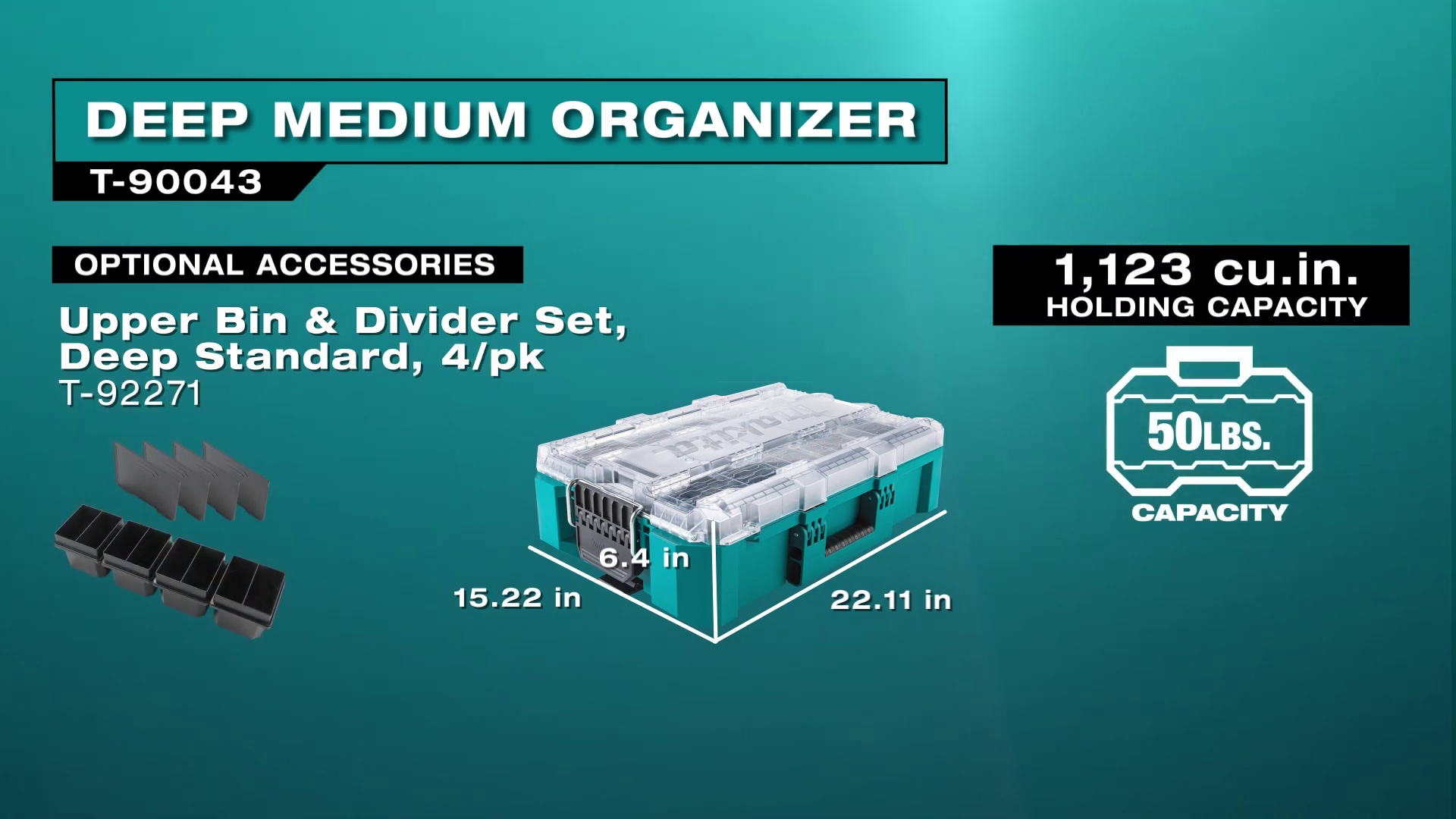 Makita T-90043 MAKTRAK Deep Medium Organizer
