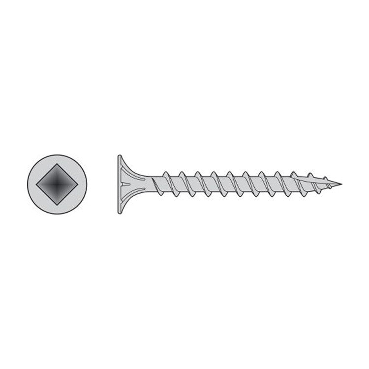 Simpson Strong-Tie T08C125WQM Fiber-Cement Screw,  #8 x 1-1/4-in. #2 Square Wafer-Head, Type 316, 1000-Pack