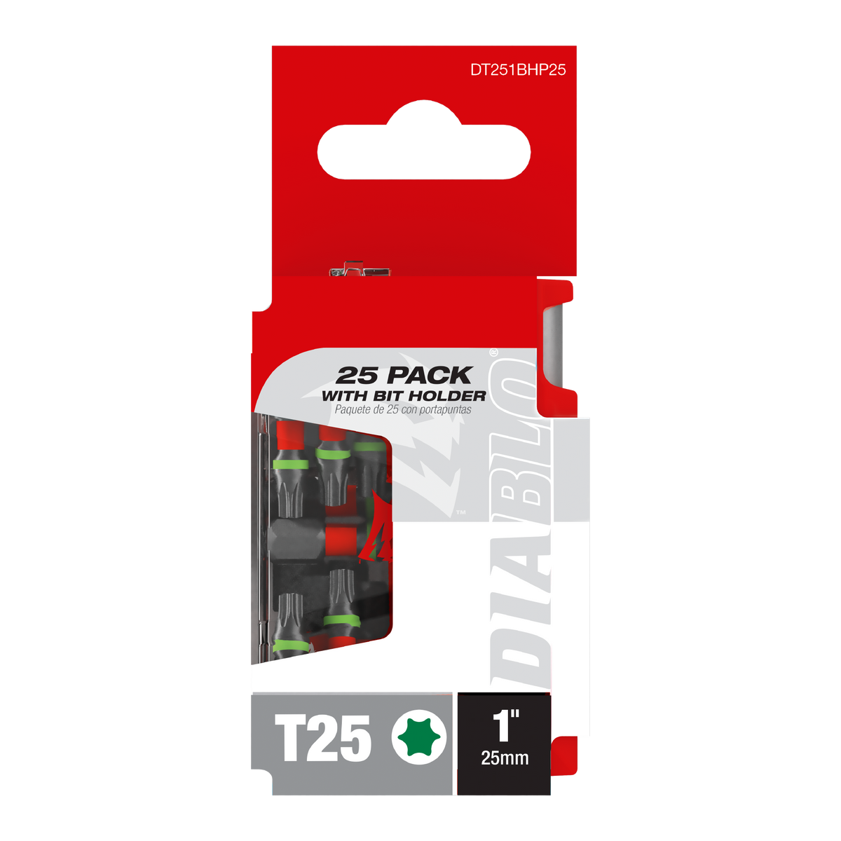 Diablo 1 in. Torx T25 Drive Bit with Bit Holder (DT251BHP25) in retail packaging