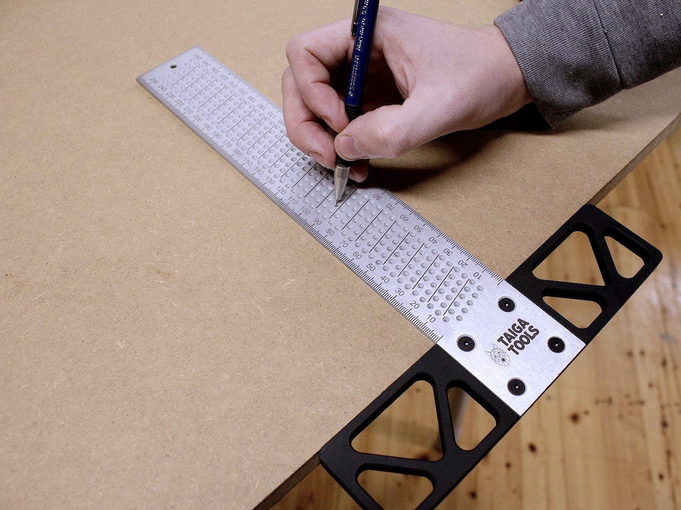 Taiga Precision Anodized 250mm Metric Woodworking T-Square